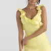 Tink Buttercup Satin Ruffle Mini Dress