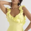Tink Buttercup Satin Ruffle Mini Dress