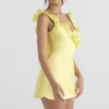 Tink Buttercup Satin Ruffle Mini Dress