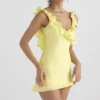 Tink Buttercup Satin Ruffle Mini Dress