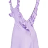 Tink Orchid Satin Ruffle Mini Dress