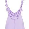 Tink Orchid Satin Ruffle Mini Dress