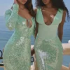 Titania Seafoam Sequin Maxi Gown