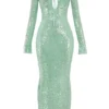 Titania Seafoam Sequin Maxi Gown