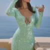 Titania Seafoam Sequin Maxi Gown