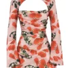 Toira Rose Print Draped Corset Dress