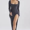 Tolani Charcoal Cashmere Knit Maxi Dress
