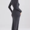 Tolani Charcoal Cashmere Knit Maxi Dress