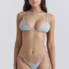 Toulouse Blue Paisley Ruffle Trim Bikini Bottom