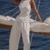 Valencia White Cotton Placement Lace Broderie Anglais Boat Neck Top