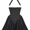 Valentia Black Halter Mini Dress
