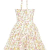 Valentia Ivory Meadow Print Cotton Halter Mini Dress
