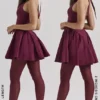 Valentia Wine Halter Mini Dress