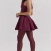 Valentia Wine Halter Mini Dress