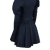 Venetia Midnight Satin Puff Sleeve Mini Dress