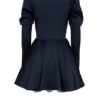 Venetia Midnight Satin Puff Sleeve Mini Dress