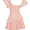 Verity Perfectly Pink Floral Lace Mini Dress