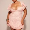 Verity Perfectly Pink Floral Lace Mini Dress