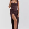 Vesper Rich Brown Maxi Skirt