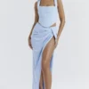 Vesper Soft Blue Maxi Skirt