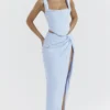 Vesper Soft Blue Maxi Skirt