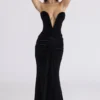 Vienne Black Velvet Deep Plunge Maxi Gown – Limited Edition