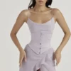 Vienne Grey Satin Underbust Corset
