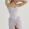 Vienne Grey Satin Underbust Corset