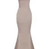 Violette Mushroom Satin Fishtail Gown
