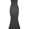 Violette Shadow Satin Fishtail Gown