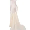 Vittoria Champagne Chiffon Floor Length Gown
