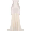 Vittoria Champagne Chiffon Floor Length Gown