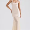Vittoria Champagne Chiffon Floor Length Gown