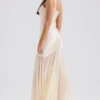 Vittoria Champagne Chiffon Floor Length Gown