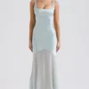Vittoria Pistachio Chiffon Floor Length Gown
