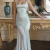 Vittoria Pistachio Chiffon Floor Length Gown