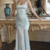 Vittoria Pistachio Chiffon Floor Length Gown