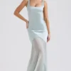 Vittoria Pistachio Chiffon Floor Length Gown