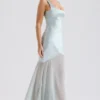 Vittoria Pistachio Chiffon Floor Length Gown
