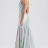 Vittoria Pistachio Chiffon Floor Length Gown