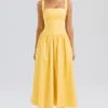 Vivien Apricot Cotton Midi Sundress