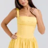 Vivien Apricot Cotton Midi Sundress