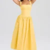 Vivien Apricot Cotton Midi Sundress