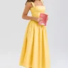 Vivien Apricot Cotton Midi Sundress