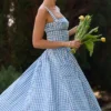 Vivien Regatta Blue Gingham Midi Sundress