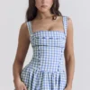 Vivien Regatta Blue Gingham Midi Sundress