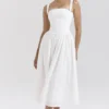 Vivien White Broderie Anglais Midi Sundress