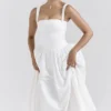 Vivien White Broderie Anglais Midi Sundress