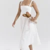 Vivien White Broderie Anglais Midi Sundress