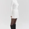 Willow White Cashmere Blend Pleated Skated Mini Dress
